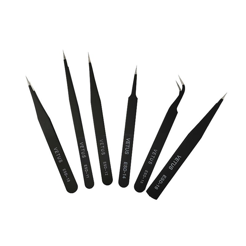 Tweezers antiestáticos de aço inoxidável