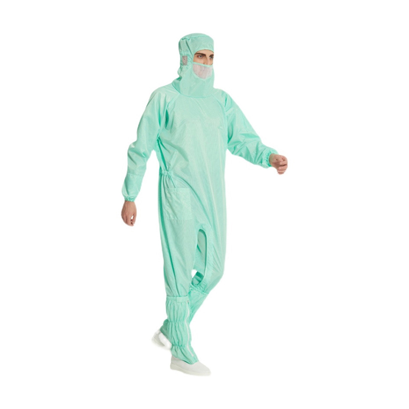Traje anti -estático com um macacão com capuz